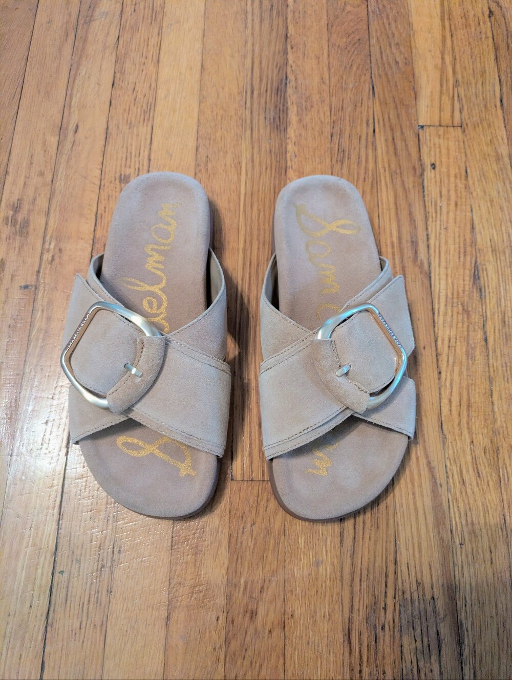 Sam Edelman Darla Buckle Slide Sandals  tan size 7
